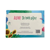 Kinderboek Auw ik heb pijn in handzaam formaat met korte zinnen voor jonge lezers